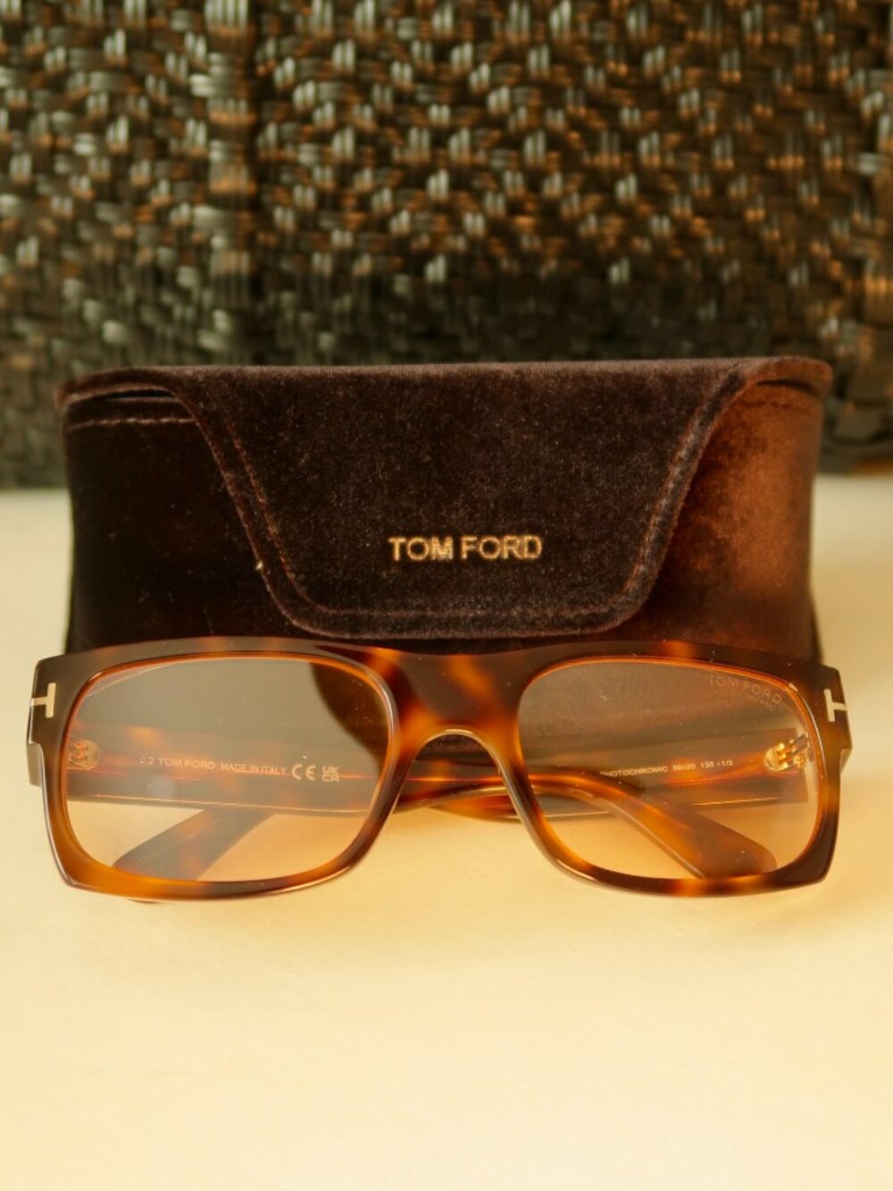 NWoT Tom Ford Unisex Juan rectangle-frame photochromic sunglasses